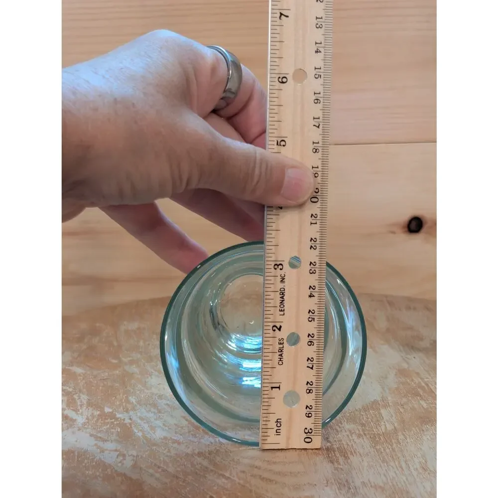 Set of 4 Vintage Libbey Ripple Aqua Saturn Optic Drinking Glasses